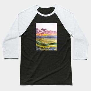 sunset field of wildflowers Baseball T-Shirt